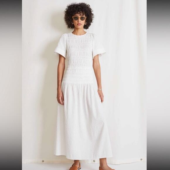 Apiece Apart Siempre Smock White Maxi Dress.